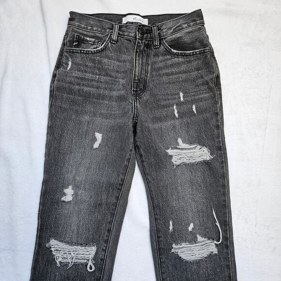 Kancan Estilo Black Dark Denim Skinny Jeans Cotton Distressed High Rise 1/24 - Picture 4 of 11